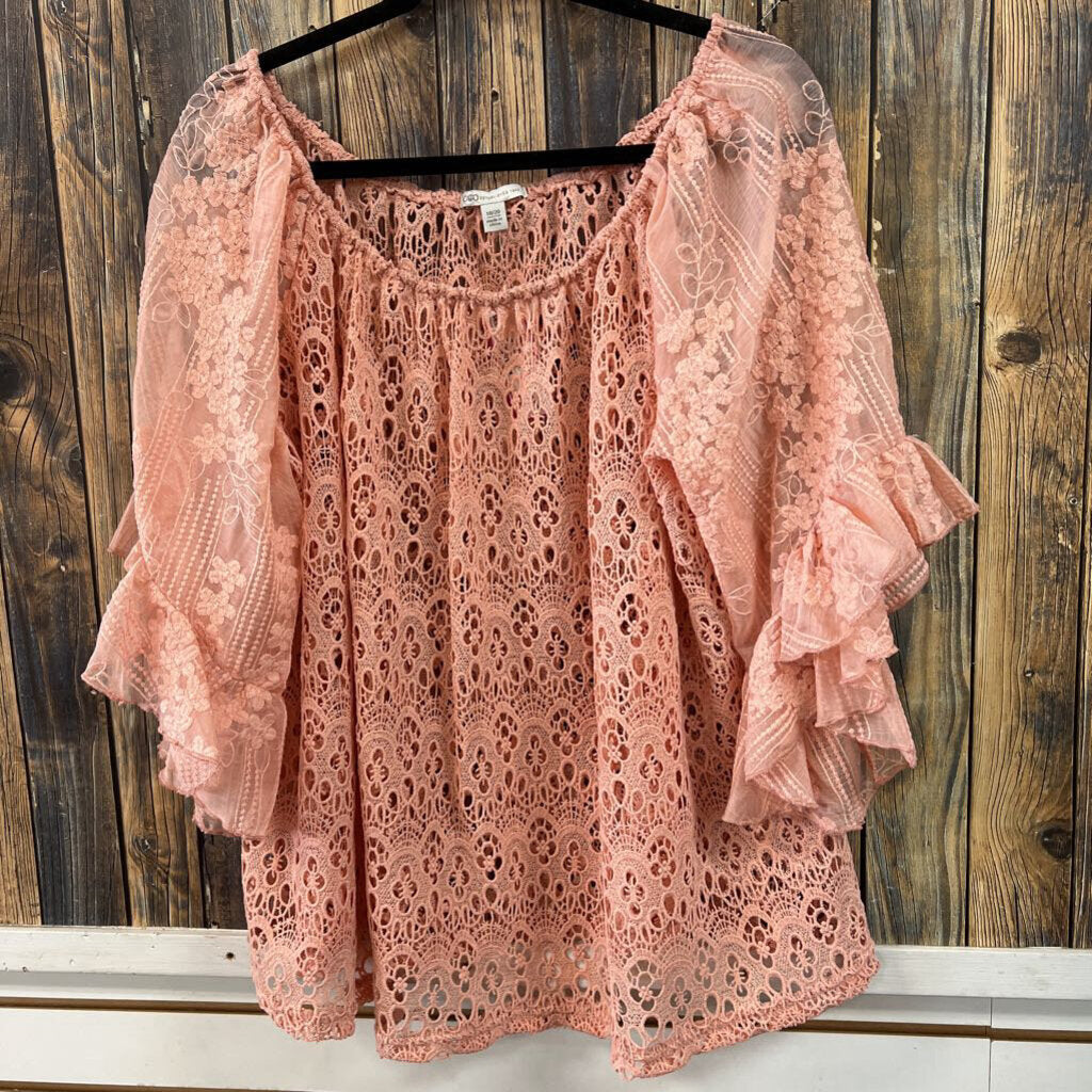 NWT Cato Pink Crochet Top, Womens 18/20