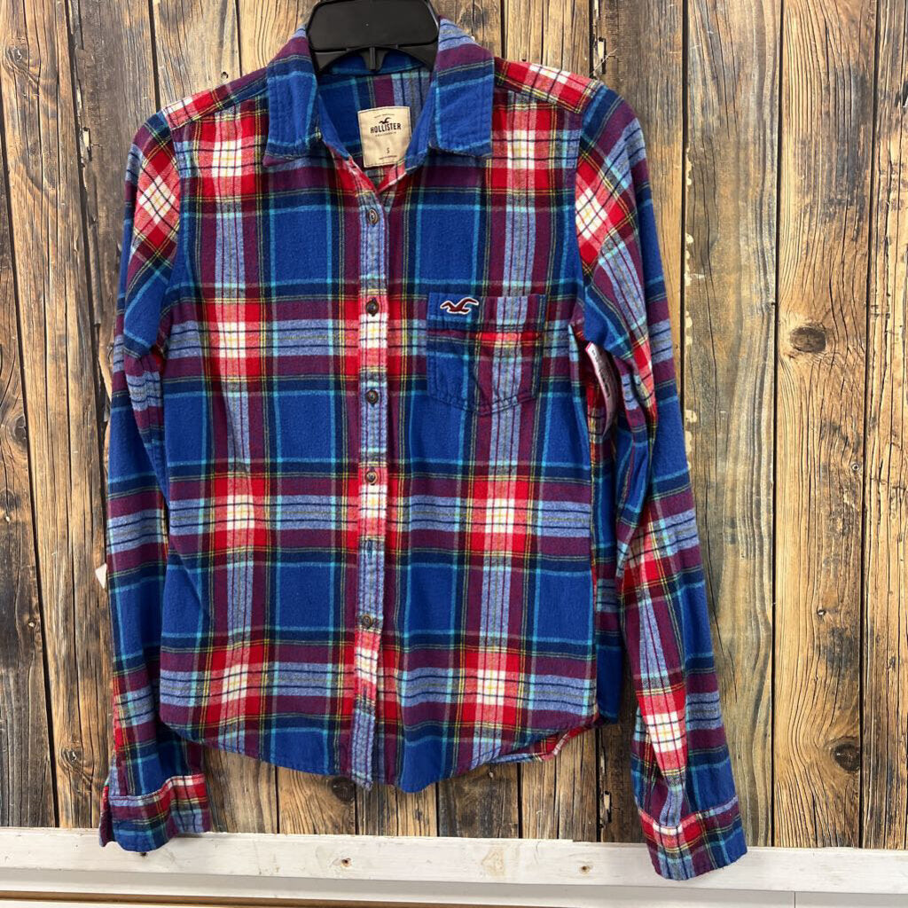Hollister Blue/Red Flannel, Womens S