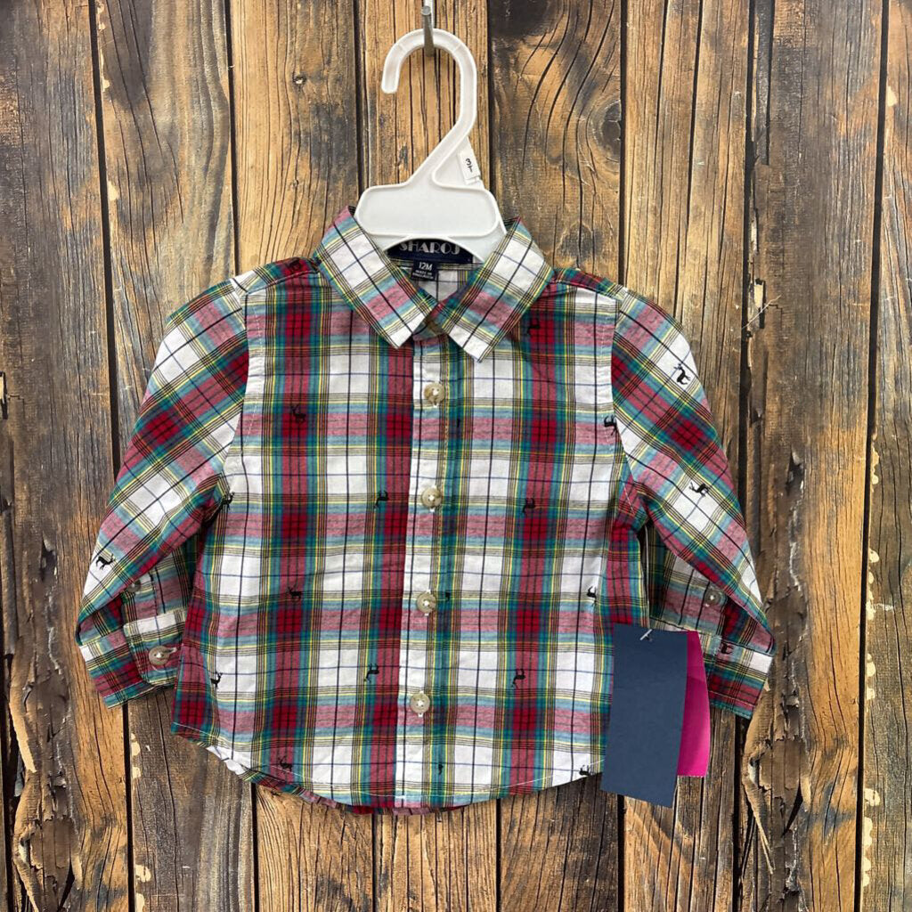 NWT Plaid Button Up, Boys 12M