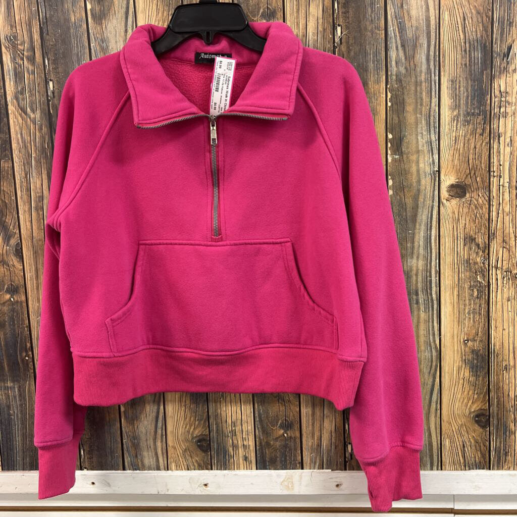 Pink 1/2 Zip Pullover, Womens S