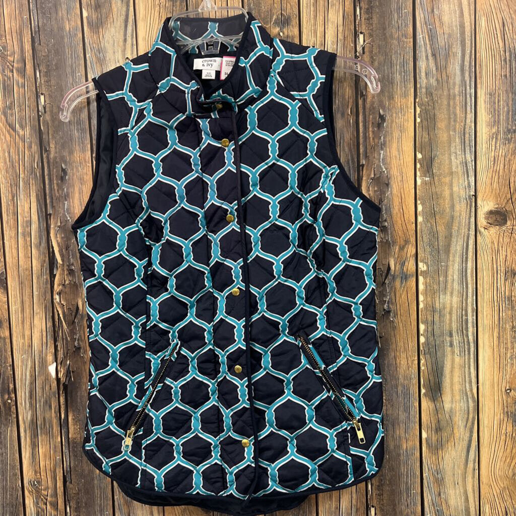 Crown & Ivy Puffer Vest, Womens XS