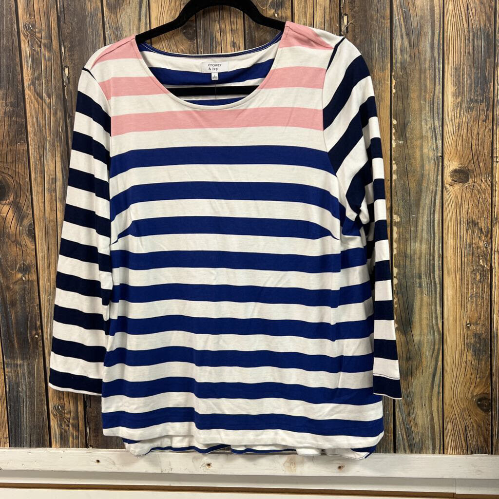 NWT Crown & Ivy Striped Top, Womens L