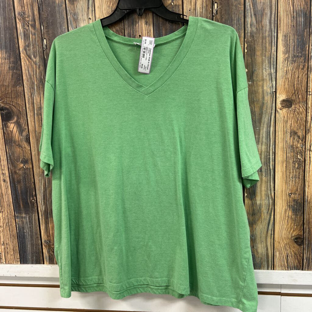 Zenana Green V-Neck, Womens S