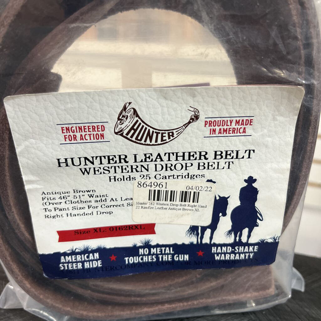 Hunter Leather Western Drop Belt, XL
