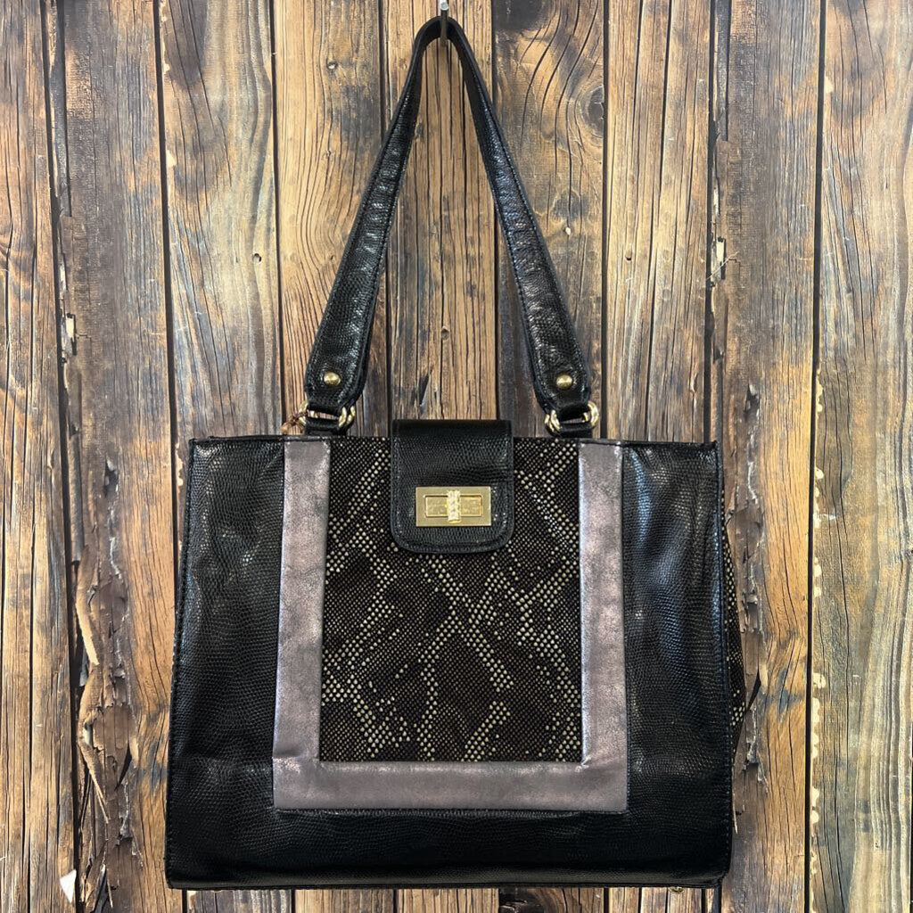 Kate Landry Snakeskin Print Purse - 13x10