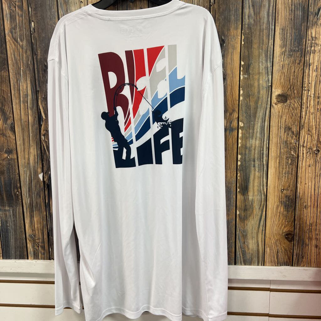 Reel Life White Top, Mens XL