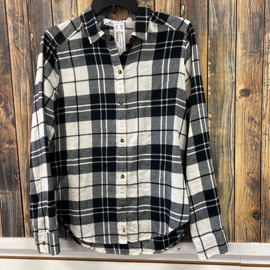 Hollister Black/White Flannel, Mens S