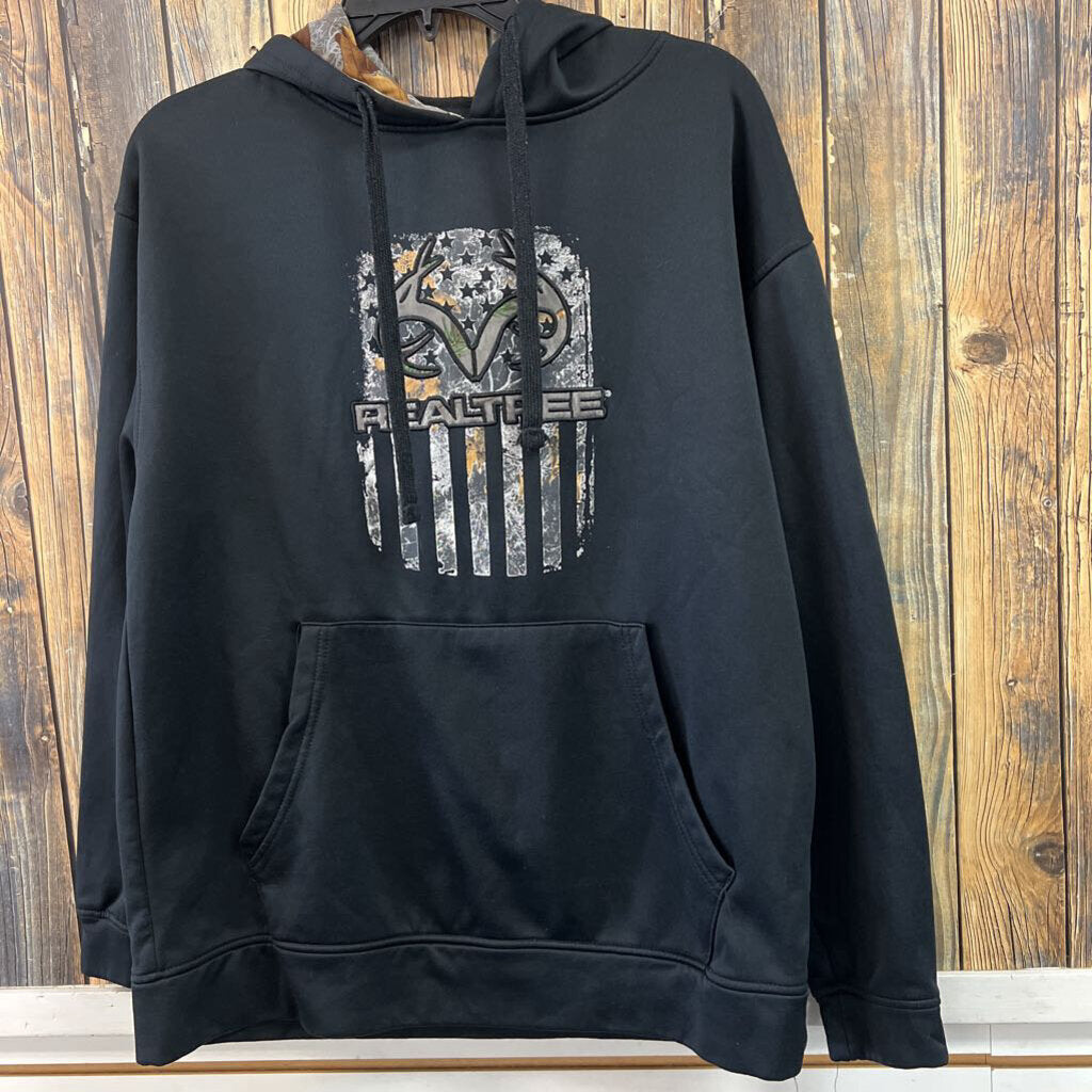 Realtree Black Hoodie, Mens M