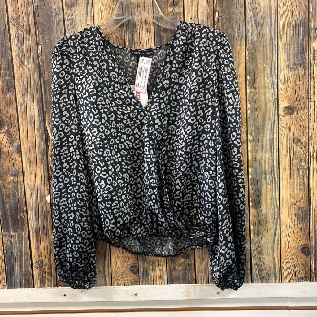 NWT Silky Animal Print Top, Womens S