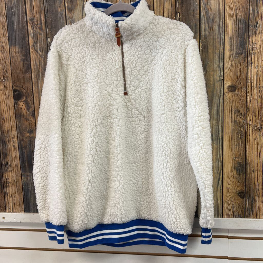 Jen & Co White Fuzzy Pullover, Womens L