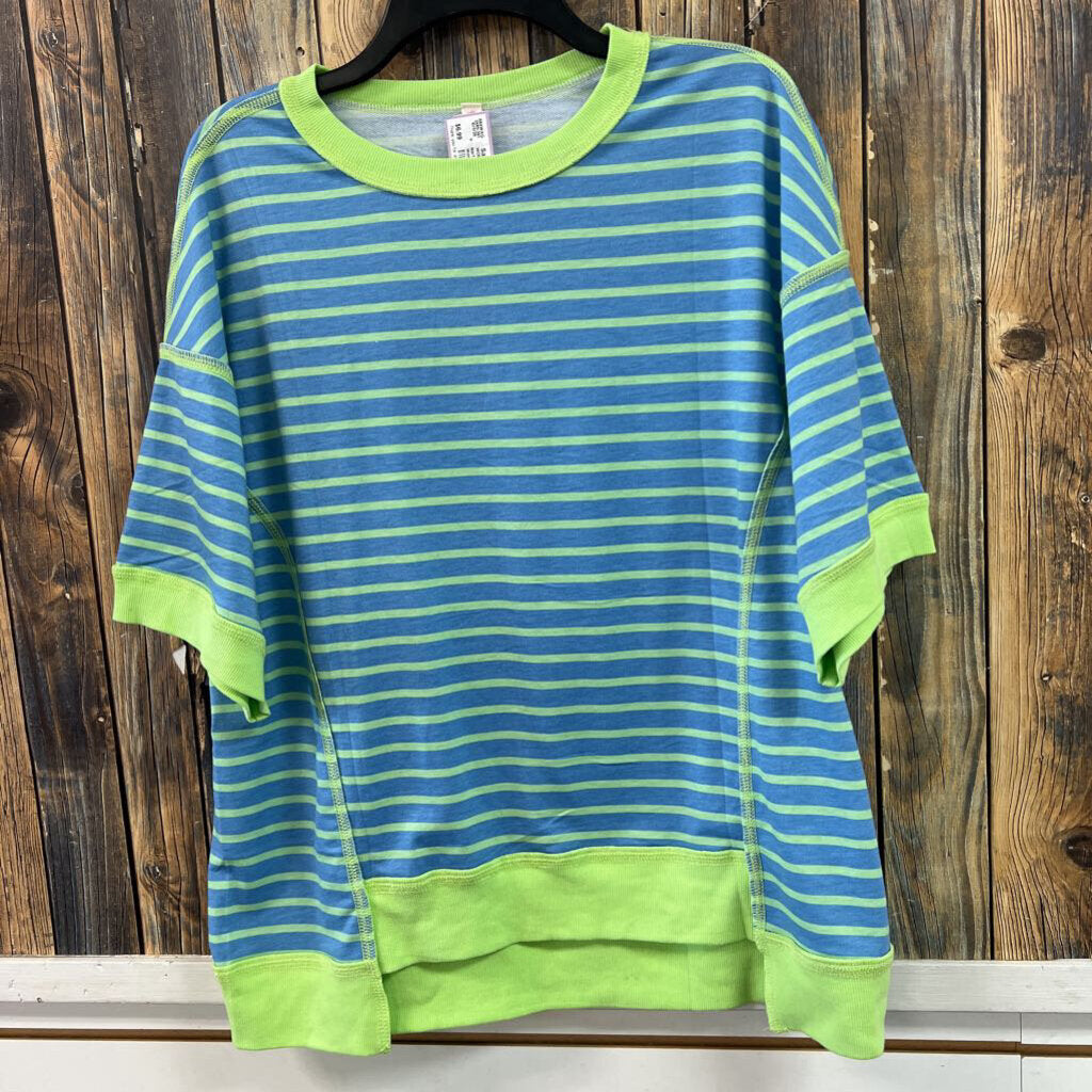 NWT 2-Tone Striped Top, Womens S (Oversized)