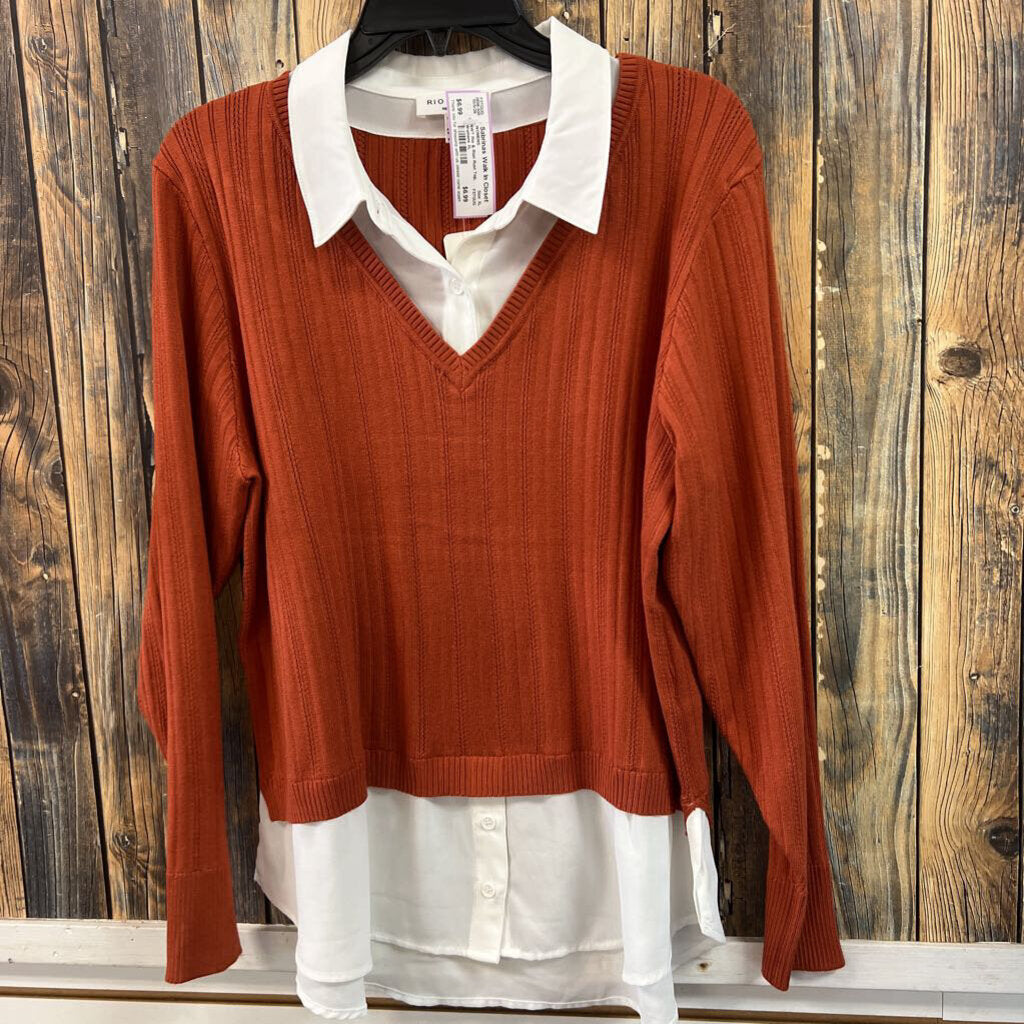 NWT Rio & Rian Rust Top, Womens XL
