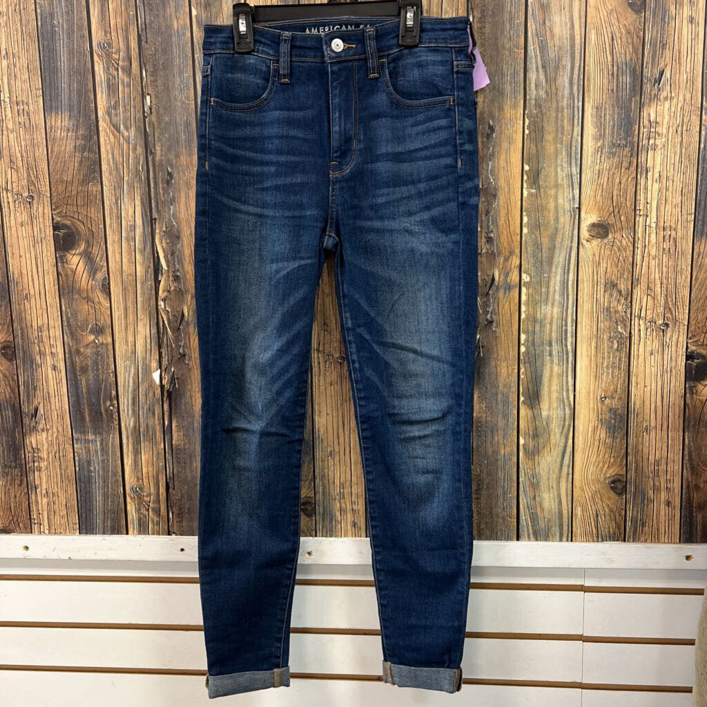 American Eagle Dark Wash Crop Jeggings Women's Size 2