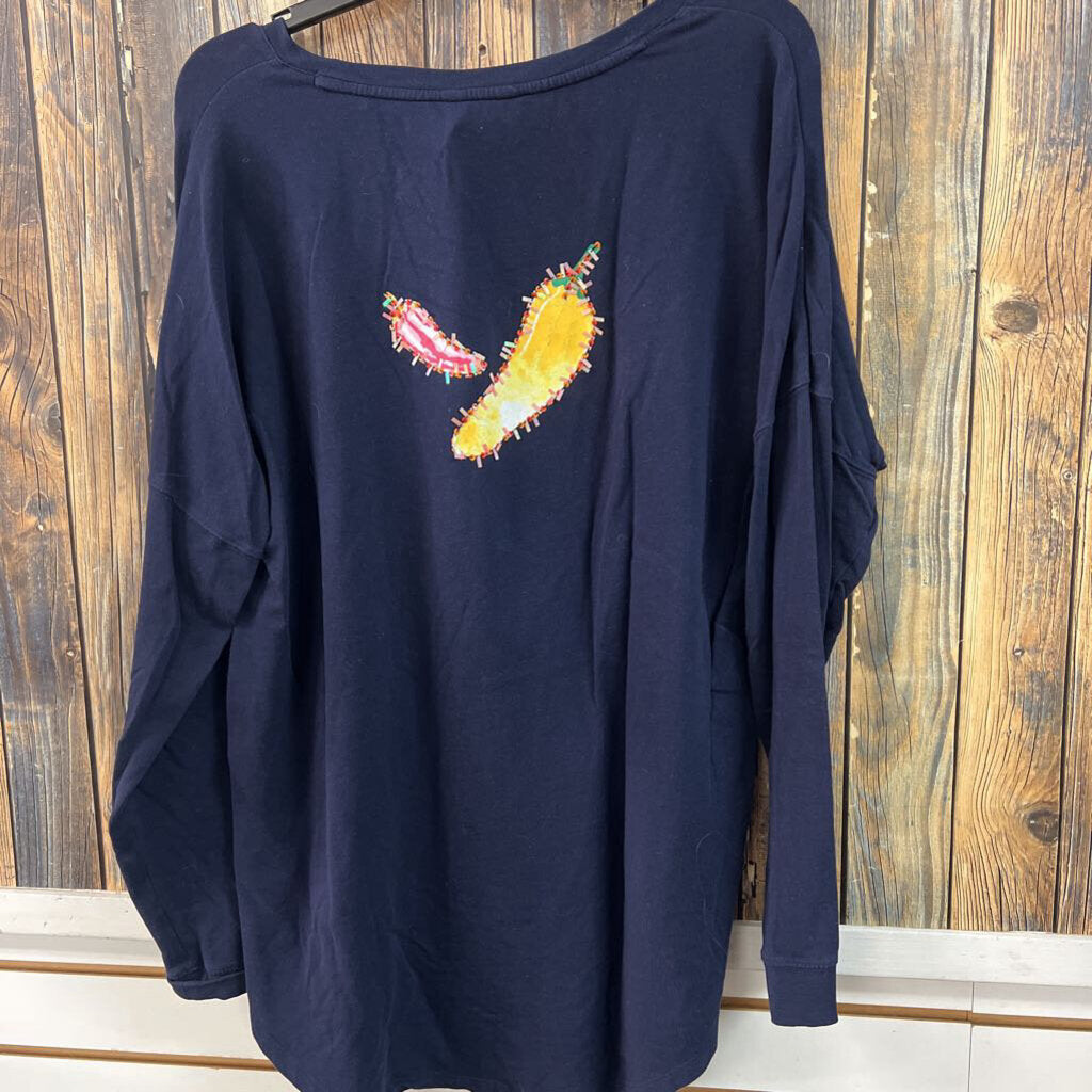 Crown & Ivy Chili Pepper Top, Womens L
