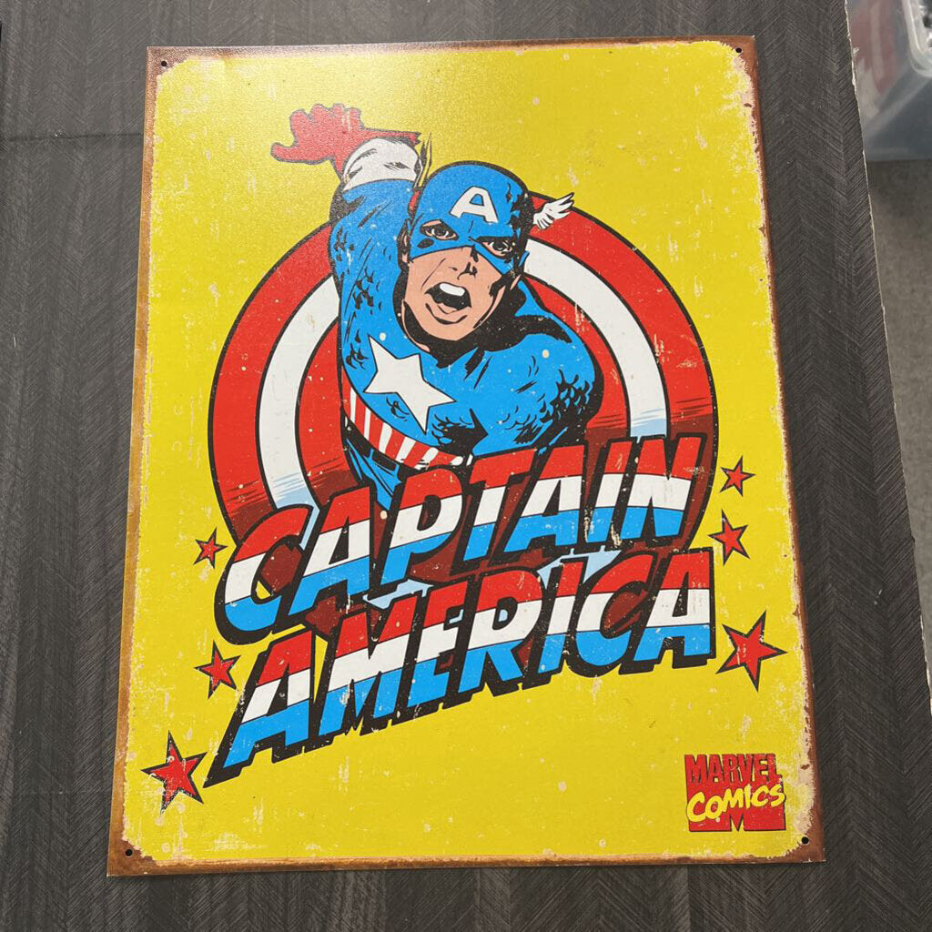 Captain America Tin Decor (2) - NO SHIP - 12.5x15