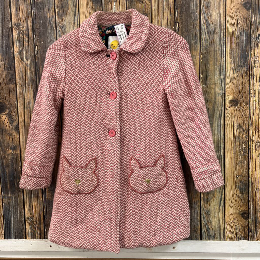 Mini Boden Pink Kitty Coat, Girls 7/8