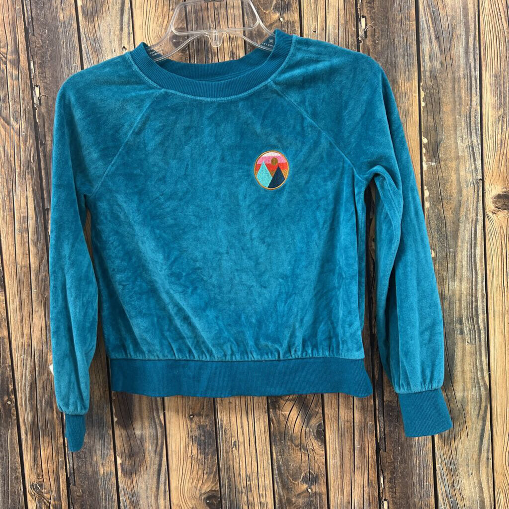 Cat & Jack Blue Velour Top, Girls 8