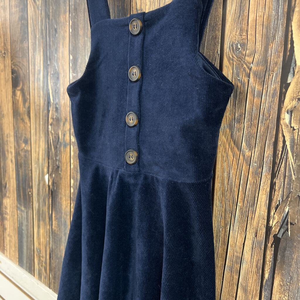 Knitworks Blue Ribbed Velour Dress, Girls 7/8