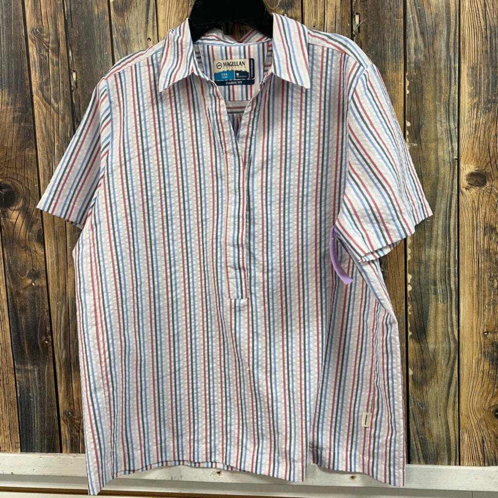 Magellan Classic Fit Striped Top, Womens M