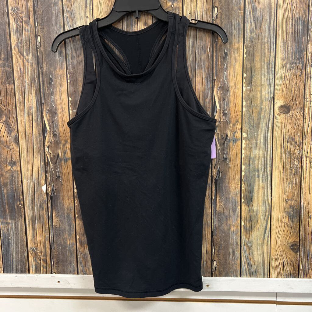 Designer Black Tank w/ Built in Bra, Womens M/L