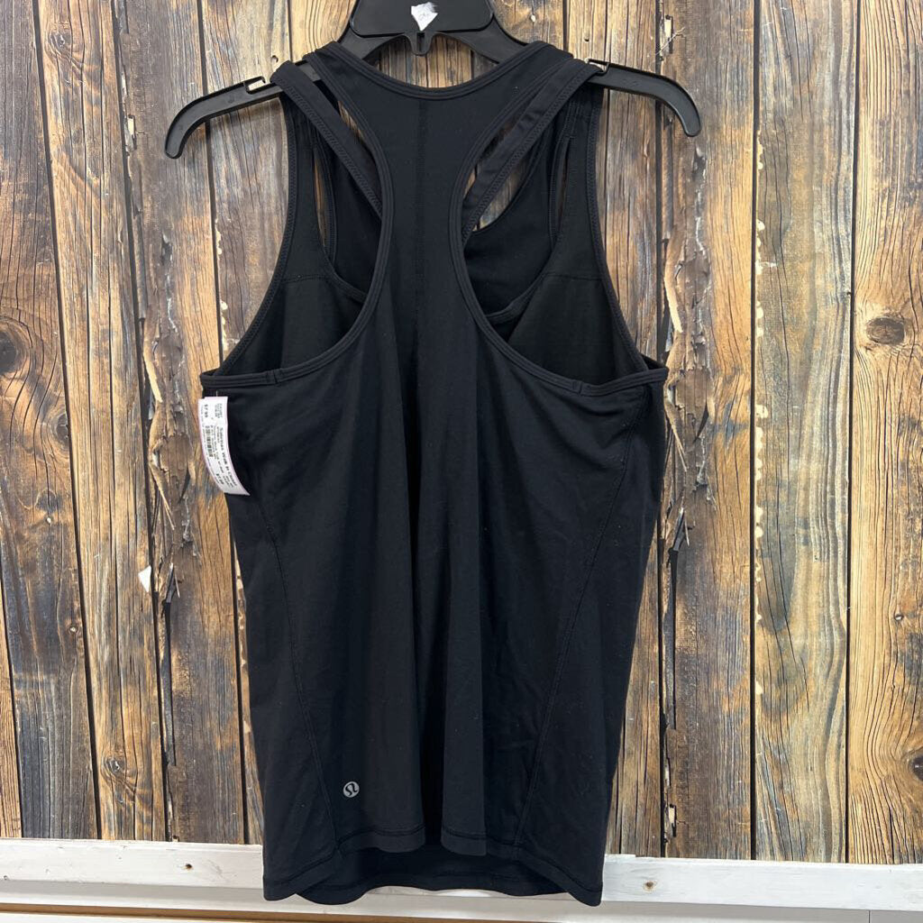 Designer Black Tank w/ Built in Bra, Womens M/L