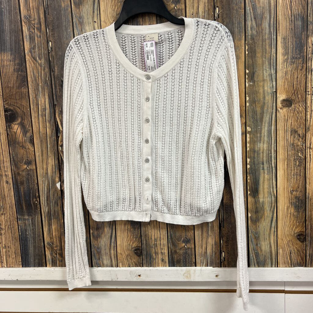 White Eyelet Sweater, Womens XL