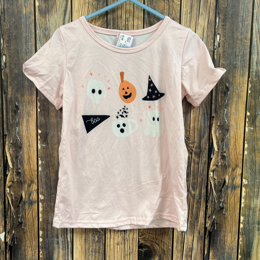 Buttery Soft Pink Halloween Tee (1), Girls 4T