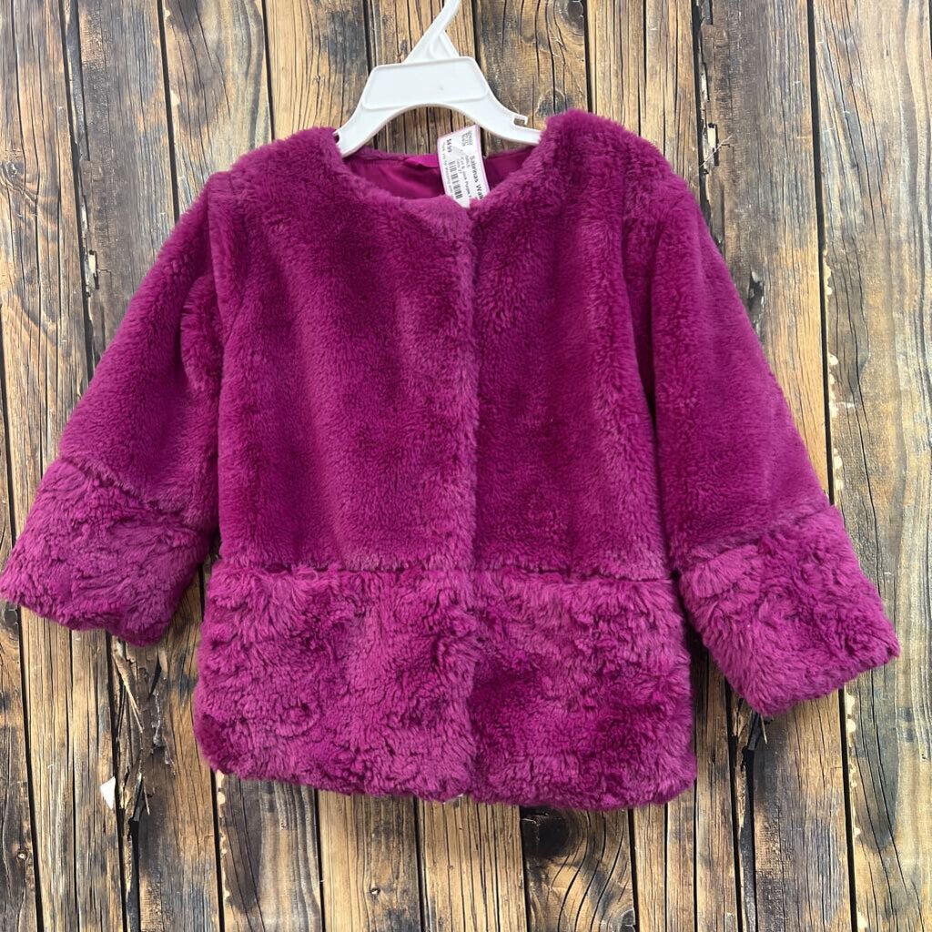 Cat & Jack Purple Fuzzy Coat, Girls 2T