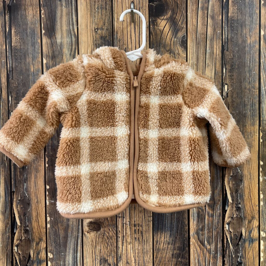 Cat & Jack Fuzzy Plaid Jacket, Boys 3-6M