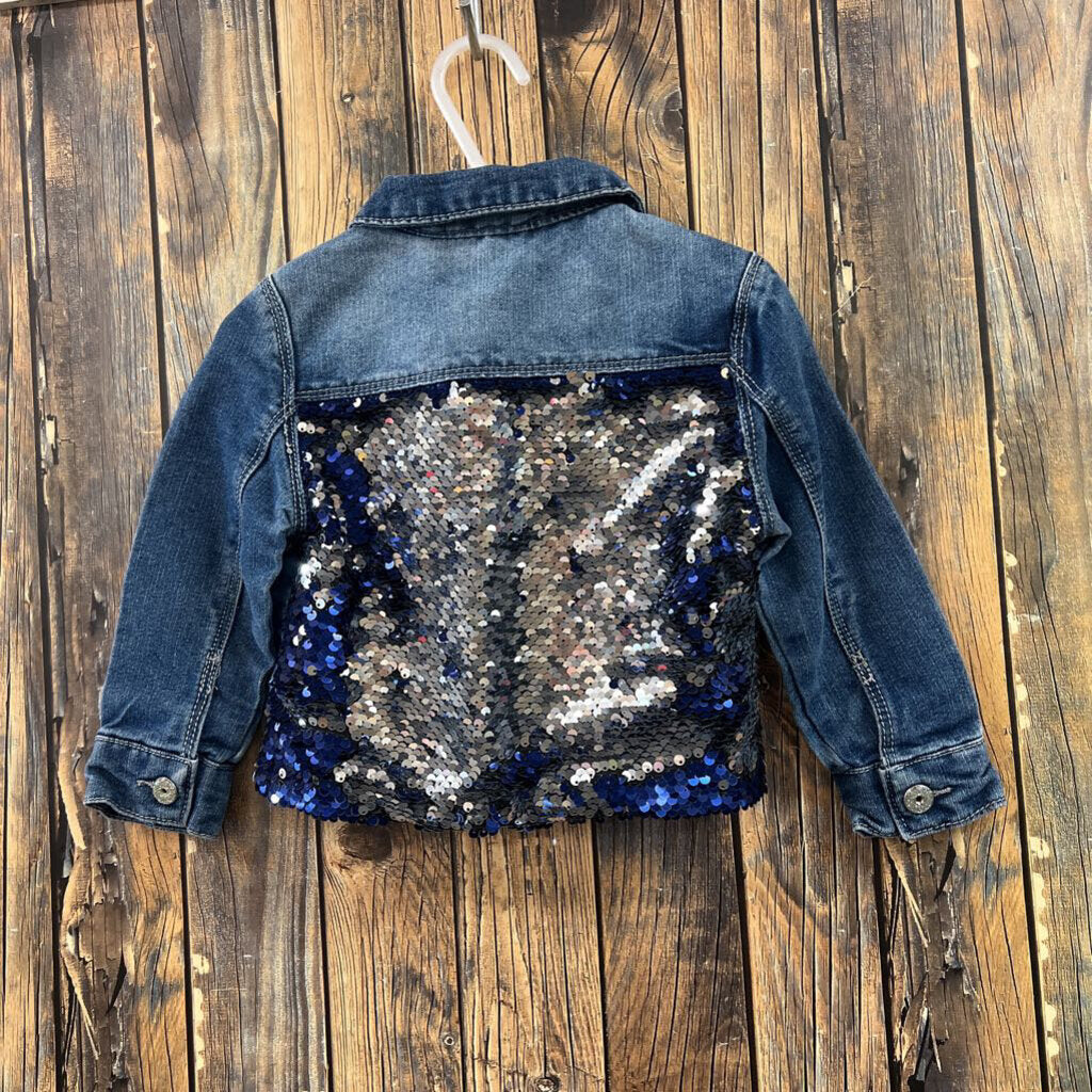 Sequin Denim Jacket, Girls 3T