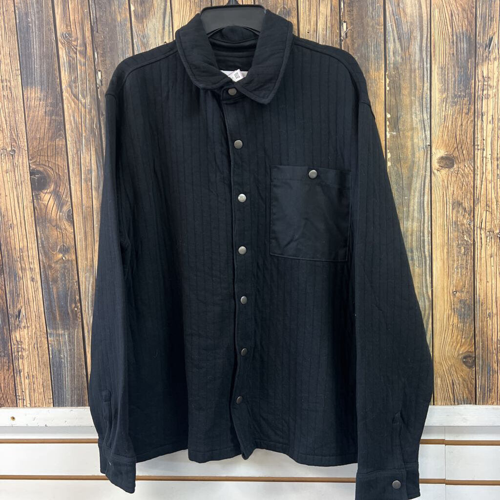 Goodfellow Black Button Down Shacket, Mens L