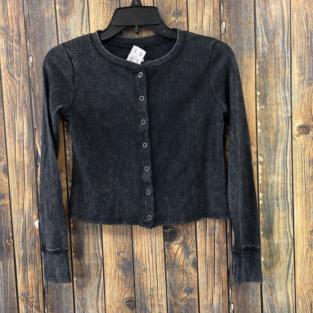 NWT Art Class Acid Wash Waffle Knit Top, Girls 10/12