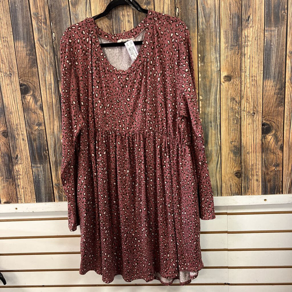 Haptics Buttery Soft Animal Print Dress, Womens 3X