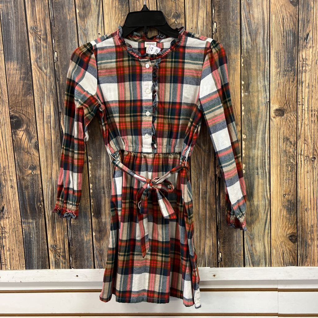 Crewcuts Plaid Belted Dress, Girls 10