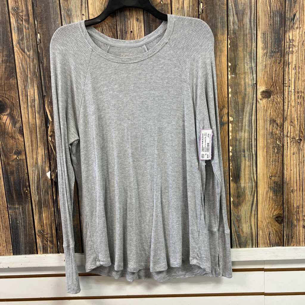 Aerie Offline Grey Ribbed Top, Womens L