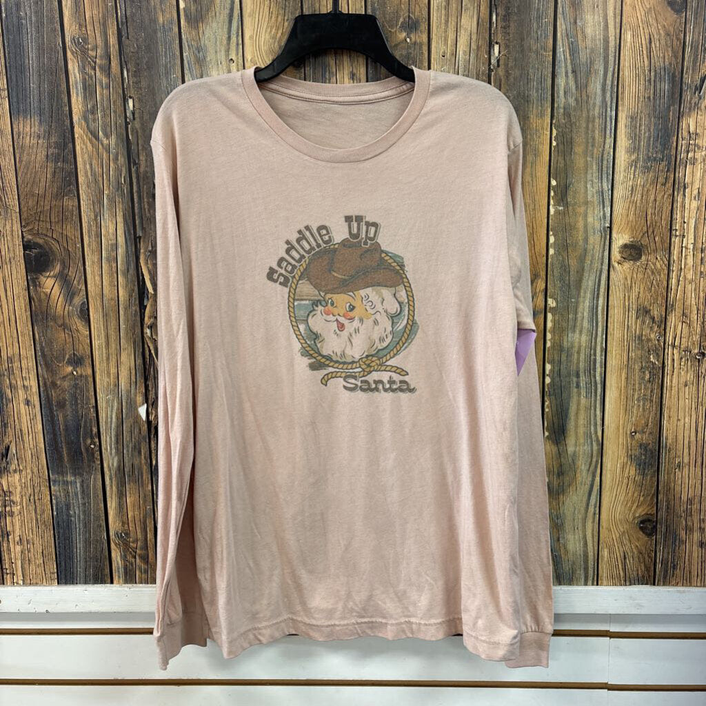 Saddle Up Santa Top, Womens L