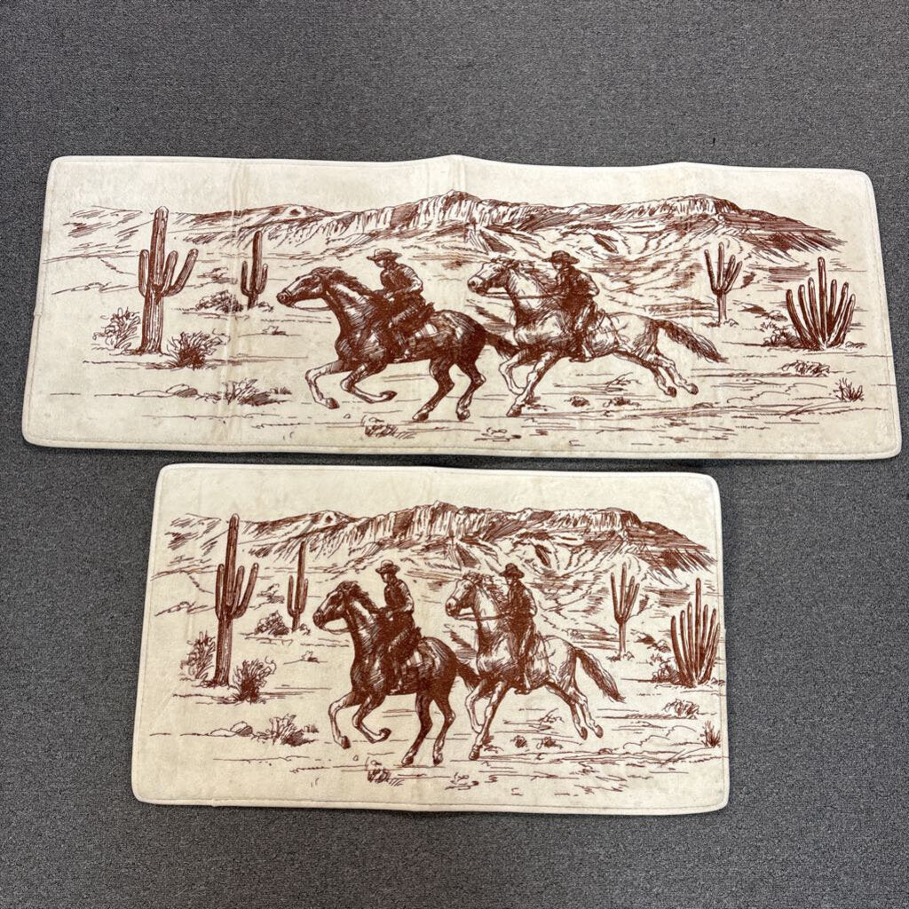 2 PC Western Rug Set - NO SHIP - 46x17 & 29x17