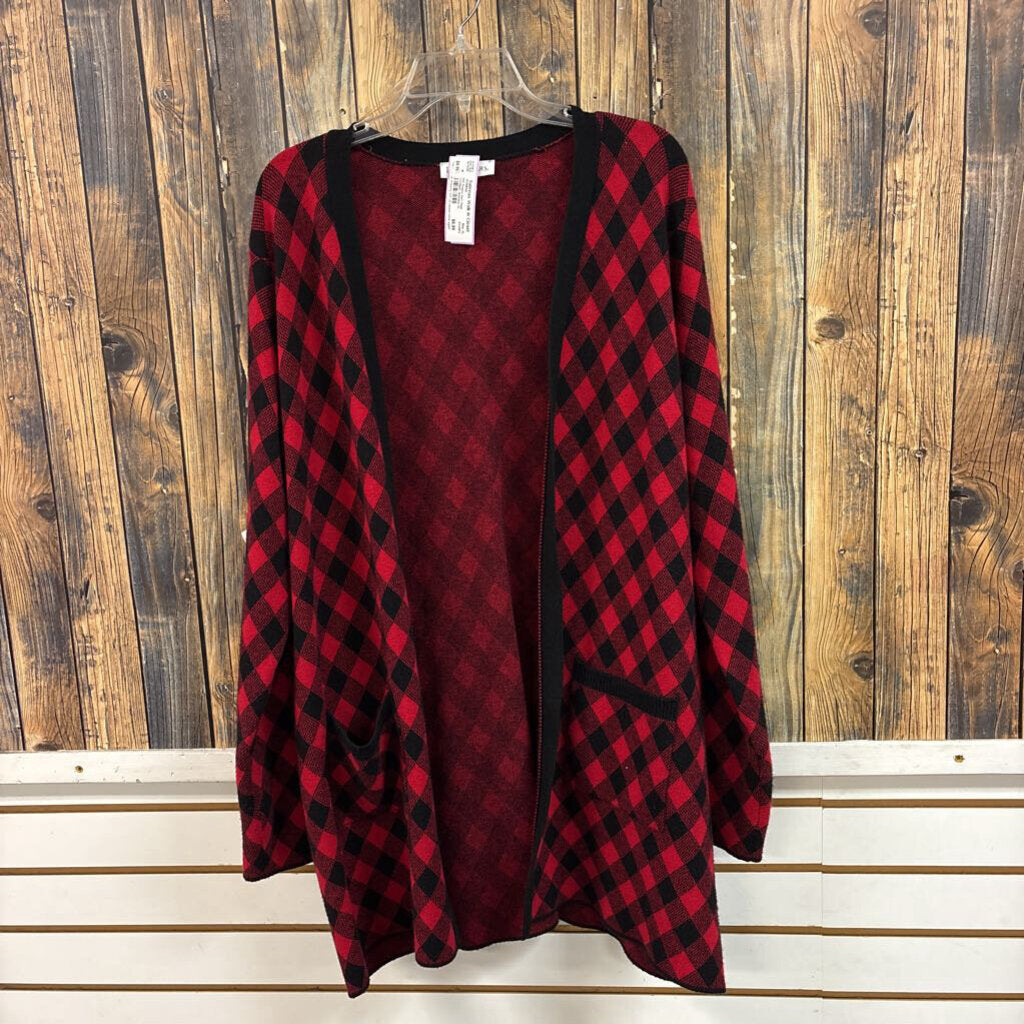 Kim Rogers Soft Plaid Cardigan, Womens XL