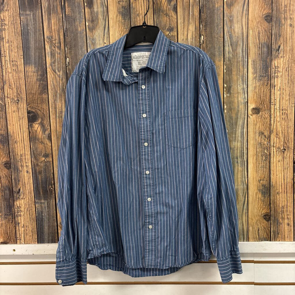 Aeropostale Blue Striped Top, Mens XL