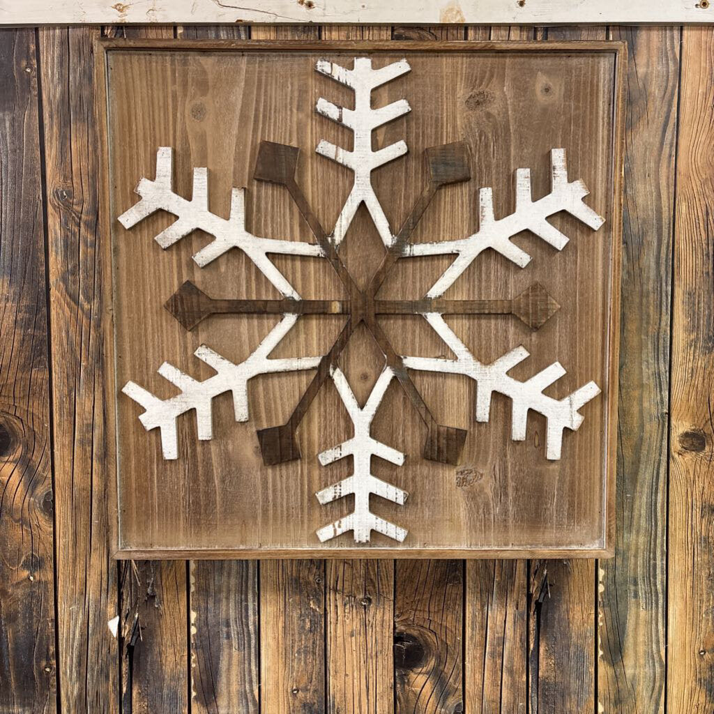 Snowflake Wooden Picture, No Ship 20x20in