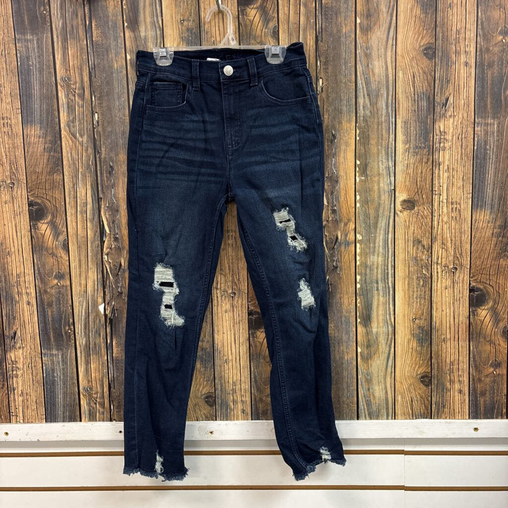 Justice Dark Wash Distressed Jeans, Girls 12