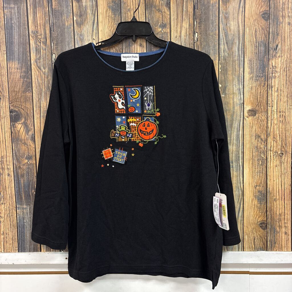 NWT Black Pumpkin Shirt, Womens M