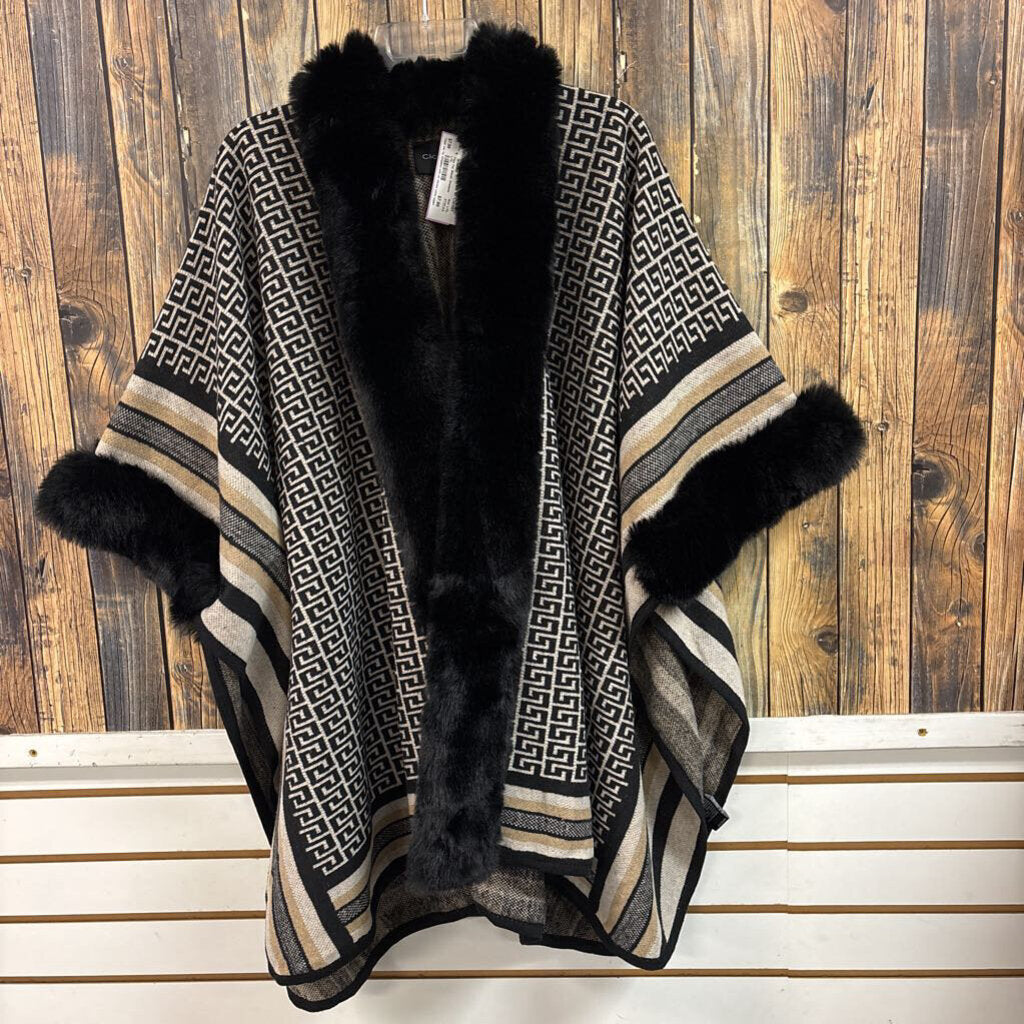 Faux Fur Shawl, Womens L/XL