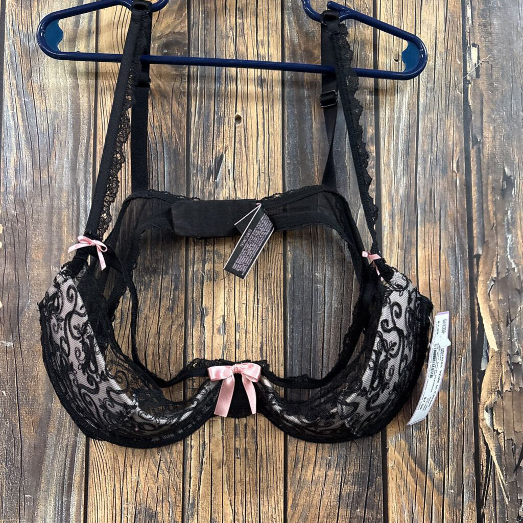 Victoria's Secret Pink/Black Bra, Womens 36C