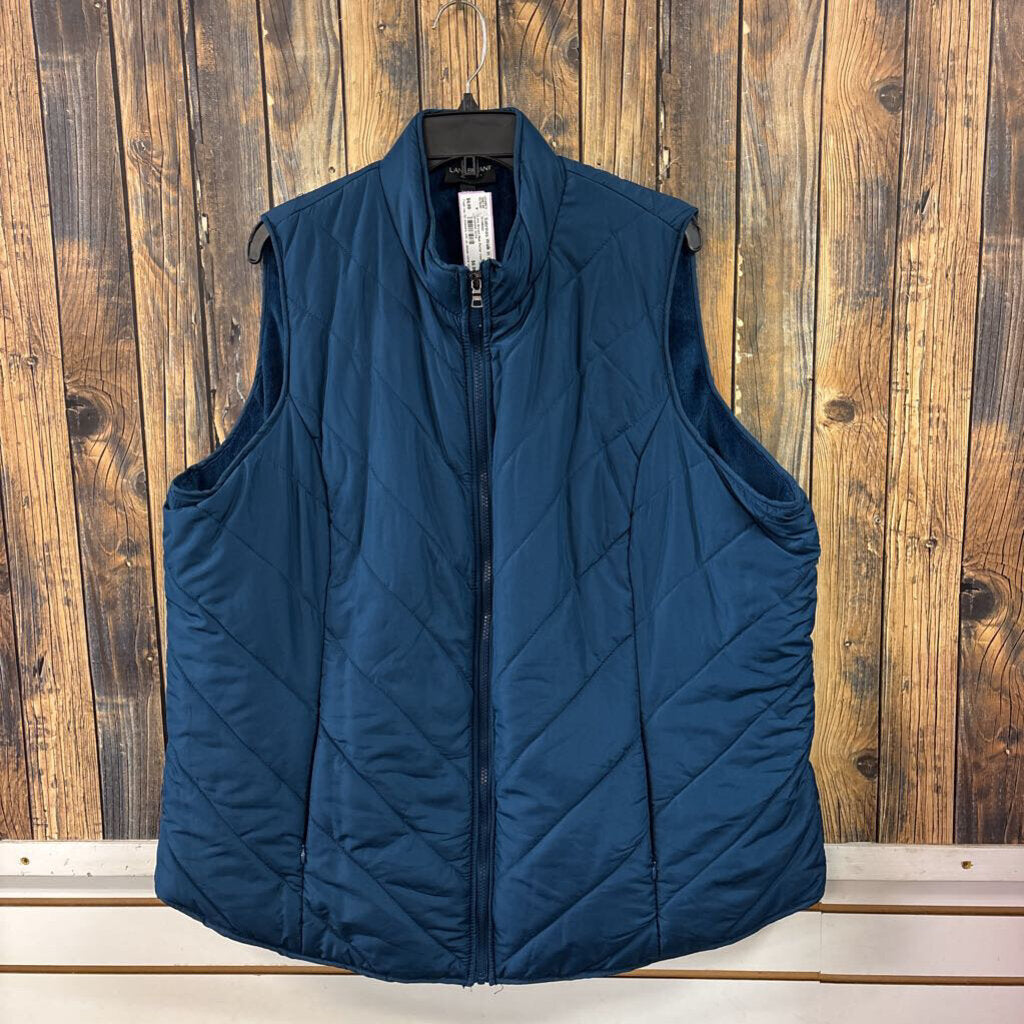 Lane Bryant Blue Puffer Vest, Womens 22/24