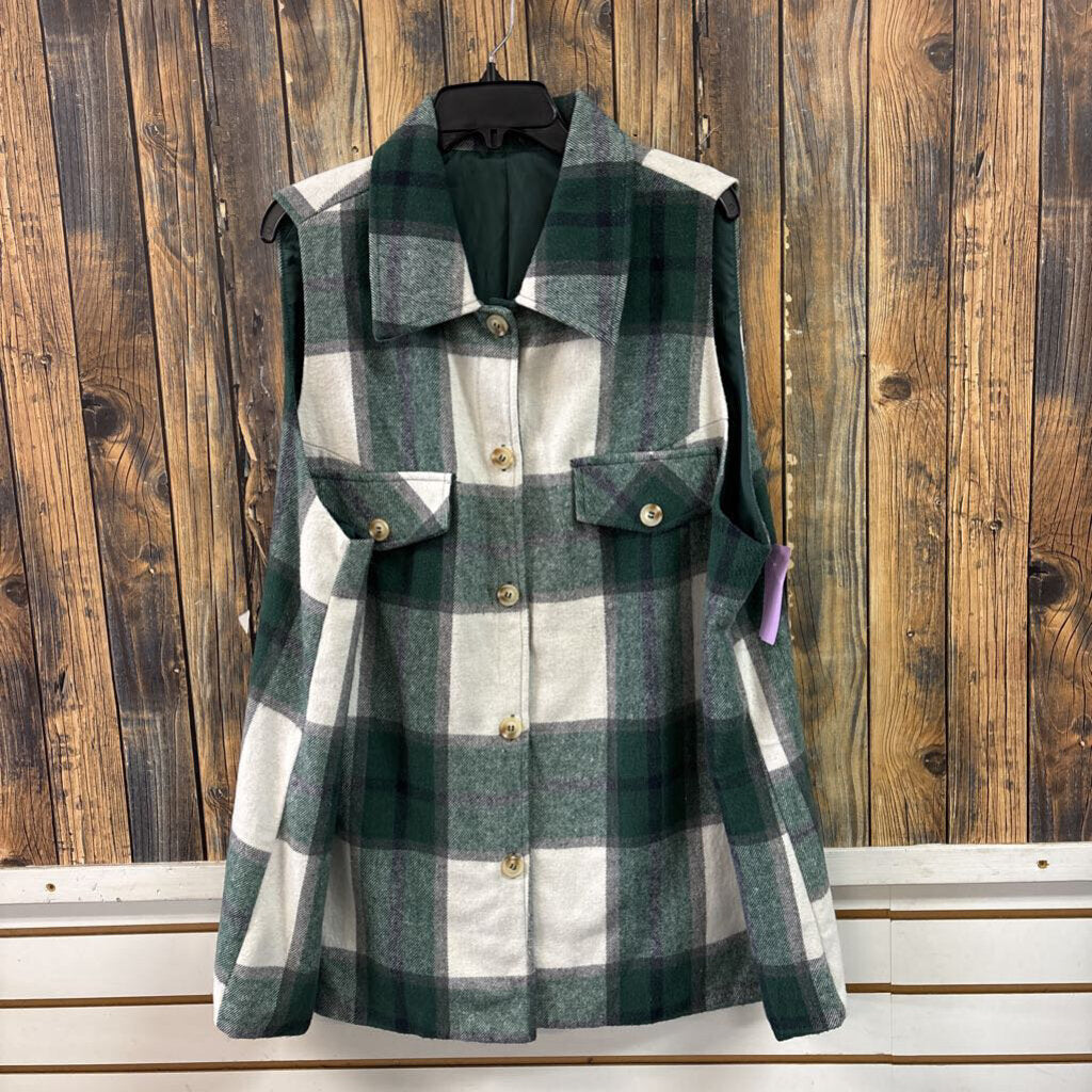 Green Shacket Vest, Womens 4X
