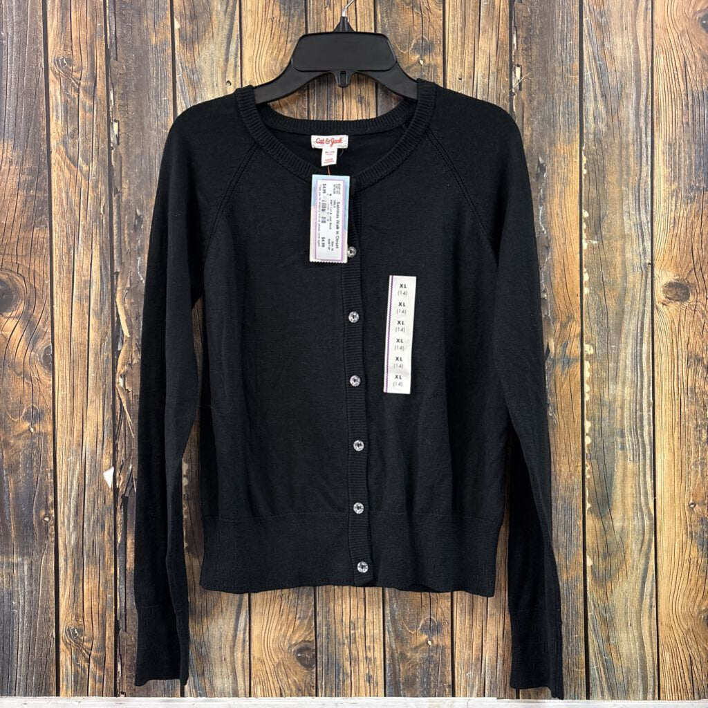 NWT Cat & Jack Black Sweater, Girls 14