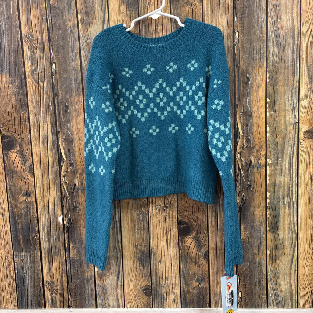 NWT Cat and Jack Teal Sweater, Girl's S 6/7