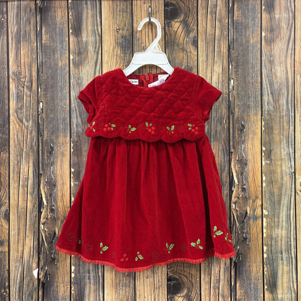 Velour Red Dress, Girl's 18m