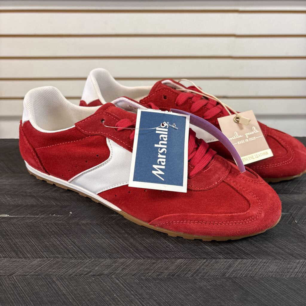 NWT Red Leather Shoes, Women's 8